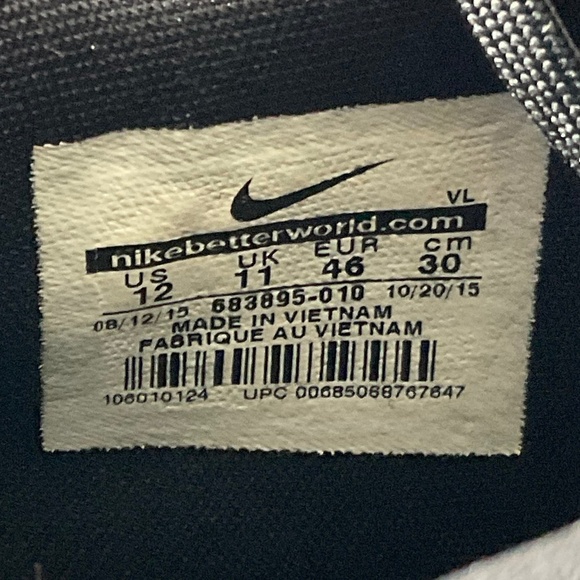 Nike Lunar Vapor Pro Metal Baseball Cleats Style 683895-010 Flywire size 12 - Picture 10 of 11